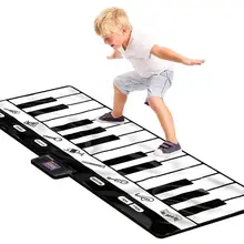 Гигантская клавиатура Игровой коврик, 24 клавиши коврик для пианино, 8 выбираемых музыкальных инструментов+ воспроизведение-запись-Воспроизведение-демонстрационный режим