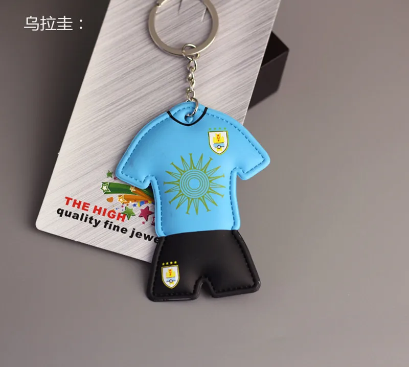 Новинка! Брелок для ключей в виде футбольного Кубка мира, сборная Джерси, креативный брелок для ключей в виде автомобиля, силиконовый кулон, брелок для фанатов, подарки для пары - Цвет: Uruguay
