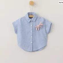 YB70354830 летние топы, модная одежда для маленьких девочек, блузка для девочек, рубашка топы для девочек, детские рубашки Одежда для девочек одежда для малышей