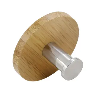 

Bamboo Wood & Stainless Steel Decorative Adhensive Hook, Heavy Duty Decrating Wall Hooks,home office Clothes Tower Hanger Holder