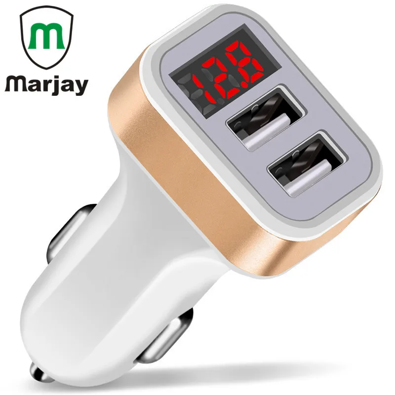 Dual USB Car Charger Digital LED Display Fast Charging Mobile Phone Car Charger For iphone Xs Max 7 Samsung Tablet Car-Charger