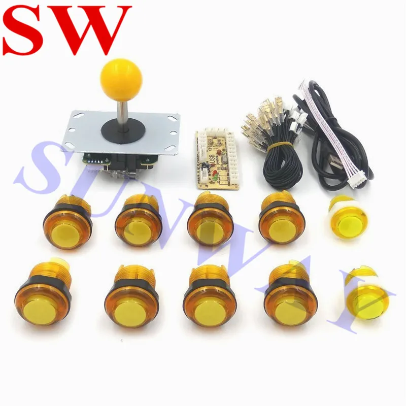 

Free Shipping DIY Arcade KIT for arcade Sanwa style joystck and LED button interface USB 1 player MAME Interface USB to Jamma