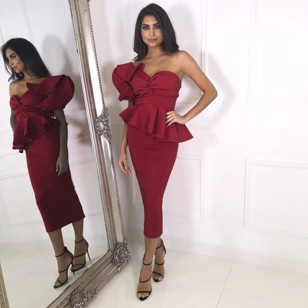maroon bodycon midi dress
