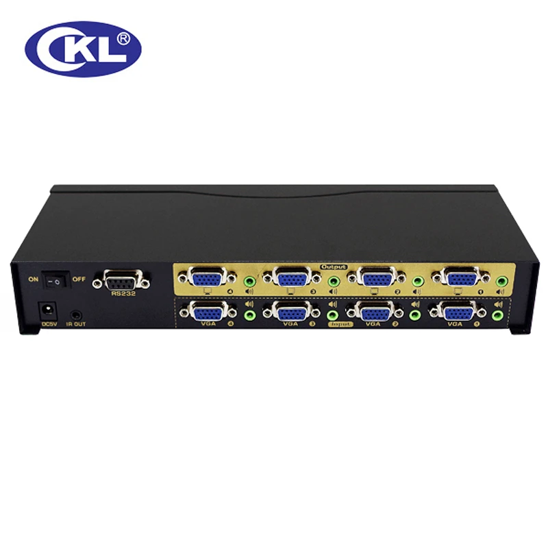 CKL-444R High-end vga-коммутатор PLC сплиттер с аудио 4 в 4 из 2048*1536 450 МГц для ПК монитор с ИК-пульт дистанционного управления RS232 Управление