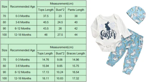 Baby-Boy-Girl-Newborn-Easter-Clothes-Romper-Bodysuit-Jumpsuit-Pants-Hat-Outfits