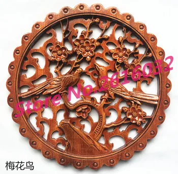

wholesale Wood carving solid camphor real round imitation handicraft background wall hanging #1121