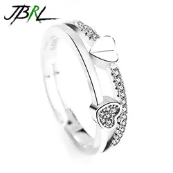 JBRL Для женщин Мода Открытое кольцо Серебряные кольца для Для женщин обручальное Jewelry аксессуары любителей Творческий сердце Jewellery оптовая