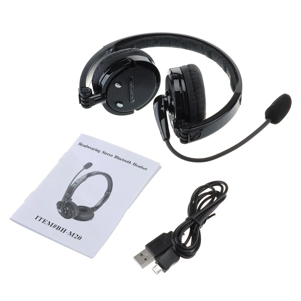 2 in 1 Over-the-Head Boom MIC Microphone Foldable Stereo Bluetooth Headset Wireless Hands-free Headphone Noise Canceling