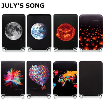 

JULY'S SONG Luggage Protective Cover For 18 to 32 inch Fashion Colorful Trolley Suitcase Elastic Dust Bags Case Travel Accessori