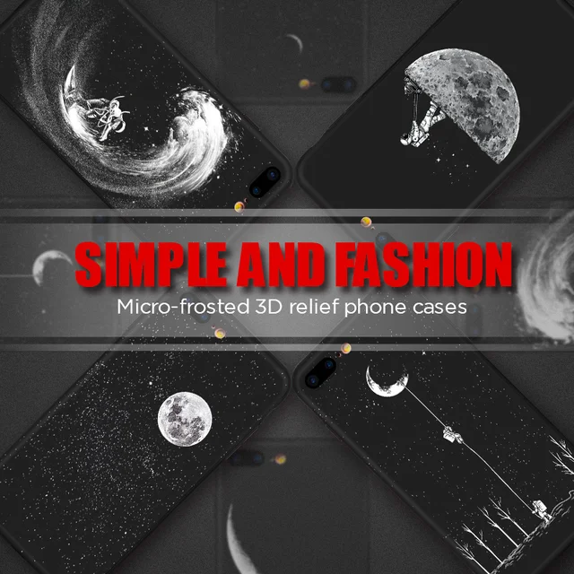 Space Moon Astronaut Phone Cases For iPhone 6, 7, 8, X, XR, XS MAX 1