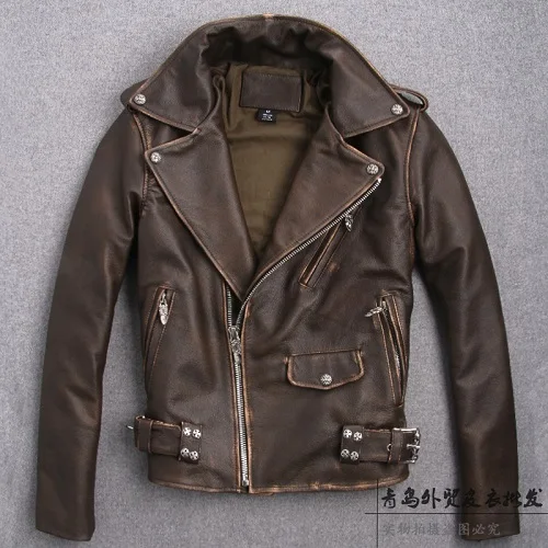 jaqueta couro cru masculina