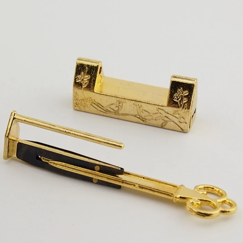 Alloy Antique Bronze Chinese Old Decorative Lock Jewelry Chest Box Lock Padlock for Wooden Wood Suitcase Drawer Cabinet 3