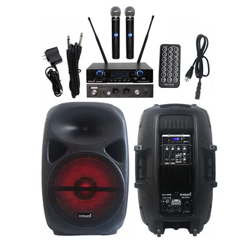 

STARAUDIO 2500W 15 Inch DJ PA Active Powered Bluetooth Speaker RGB Light Speaker 2CH UHF Wiress Handheld Microphone SCS-15RGB