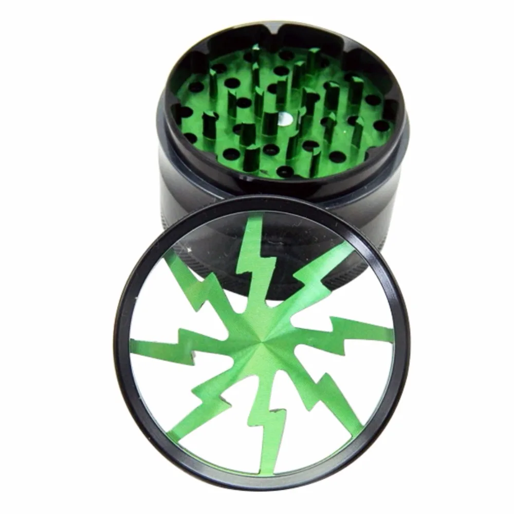 

New 2018 4-layer Transparent Skylight Smoke Grinder Aluminum Herbal Herb Tobacco Grinder Smoke Grinders