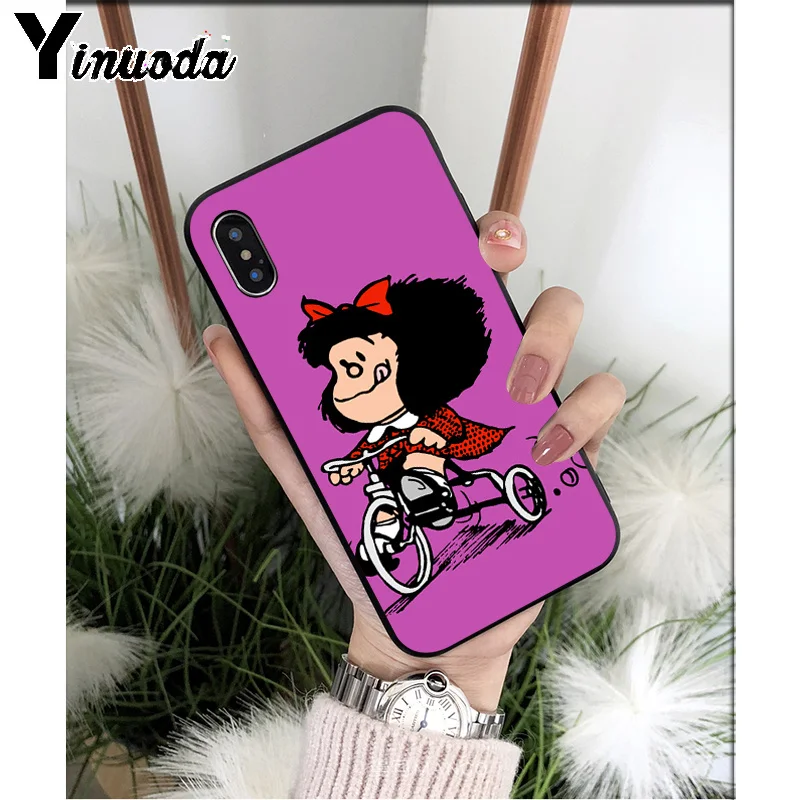 Yinuoda Argentina Quino Mafalda Girl TPU мягкие Аксессуары для телефонов Чехол для iPhone 5 5Sx 6 7 7plus 8 8Plus X XS MAX XR