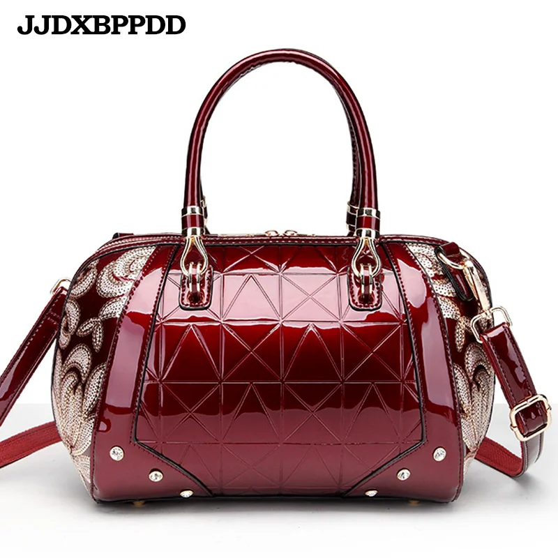 JJDXBPPDD, женские сумки, сумки на плечо, большая вместительность, женские сумки на плечо, сумки-мессенджеры, цветочные, Роскошные, лакированная кожа, сумка