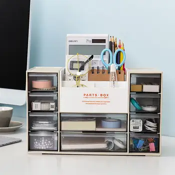 

Creative stationery transparent storage box drawer desktop plastic office finishing box debris jewelry rack