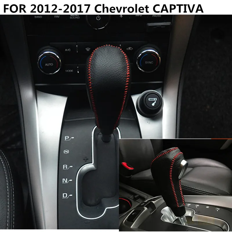 

Super 3D Leather hand stitched gear shift knob cover FOR 2012-2017 Chevrolet CAPTIVA Car styling accessories