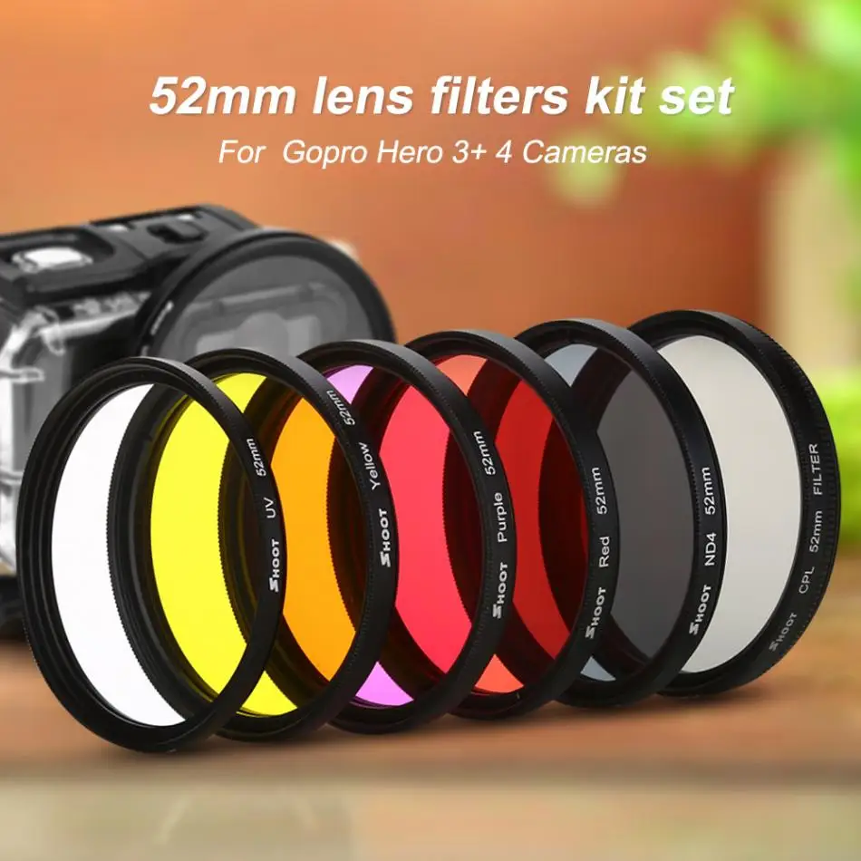 Buy 52mm UV ND4 Polarizer Red Yellow Purple Lens