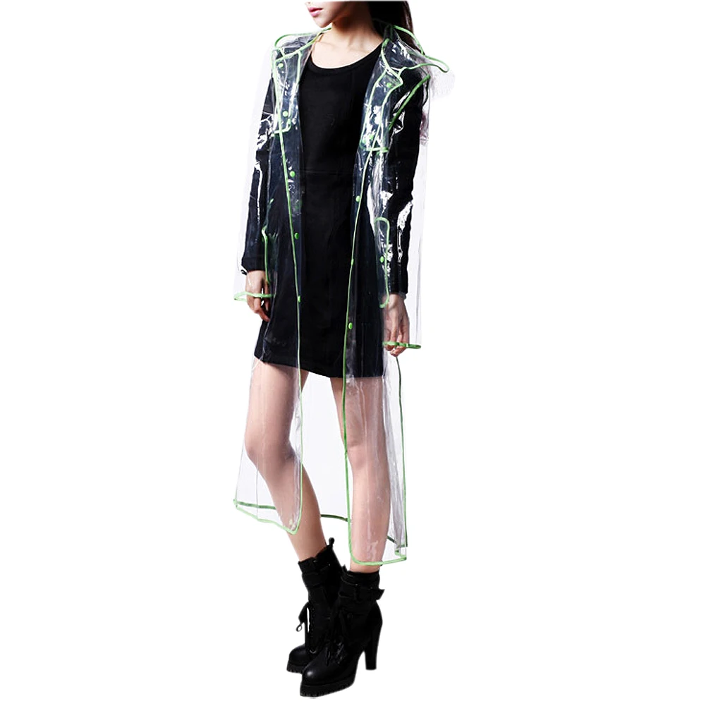 

Stylish Plastic Raincoat Clear Adult Women PVC Transparent Rain Coat Girls Travel Waterproof Poncho Outdoor Regenjas 50yc132