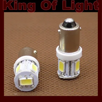 

100pcs/lot G14 H6W Ba9s 5 led smd 5630 5730 Wedge 5SMD 12v Car LED bulb Lamp Super light Free shipping