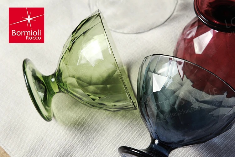 Алмазное стекло Сделано в Италии милые очки чашка креативная стеклянная посуда мороженое стекло мороженое Круглый Гравировка синий зеленый фиолетовый