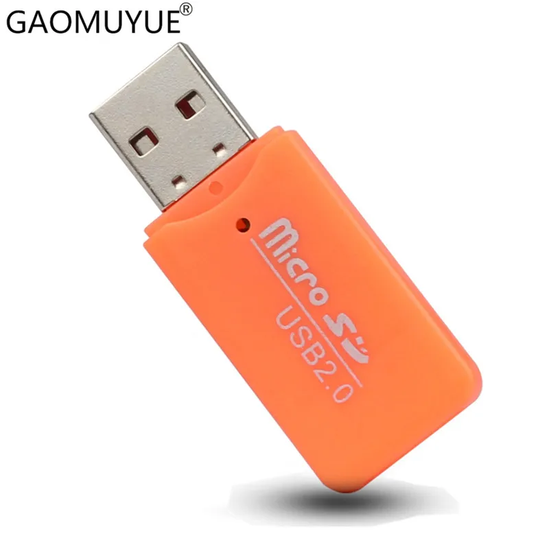 GAOMUYUE USB 2,0 кард-ридер для tf карт в кард-ридере s для microsd и micro sd карты с адаптером SD на выбор C-1 - Цвет: USB2.0-Orange