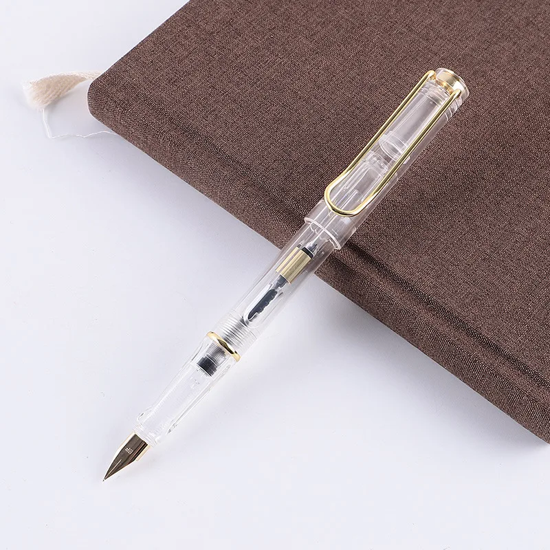 Прозрачная авторучка для каллиграфии, художественная ручка с плоским наконечником, тибетские арабские ручки, многоразовые чернила, Студенческая ручка, школьные канцелярские принадлежности - Цвет: clear