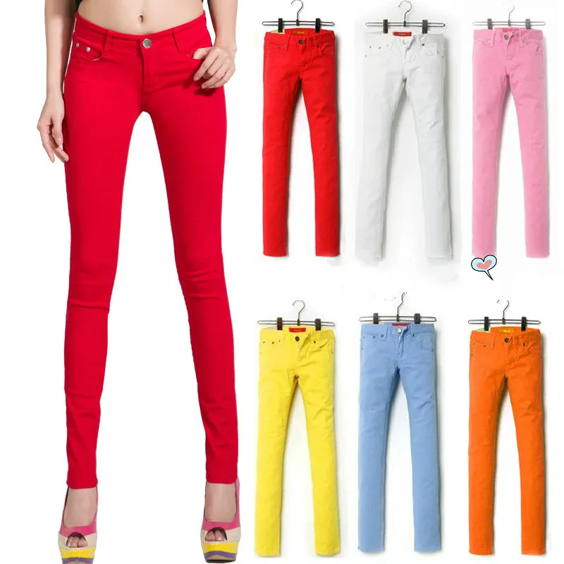 

Women's Candy Pants Pencil Trousers 2018 Spring Fall Khaki Stretch Pants For Women Slim Ladies Jean Trousers Female 1010