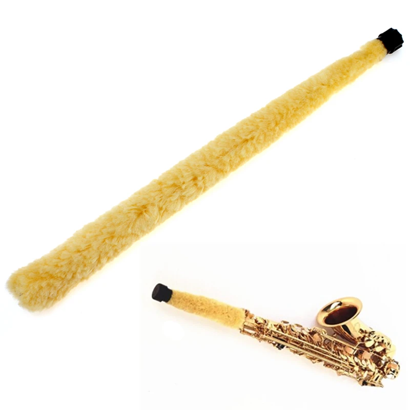 Durable Alto Saxophone Cleaner Yellow Soft Fiber Brush Alto Sax