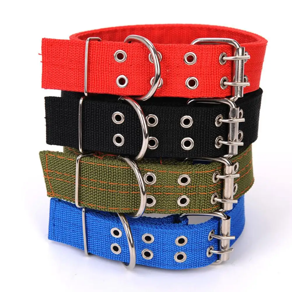 1Pc Adjustable Nylon Collars Double Row Buckle Nylon Outdoor Walking