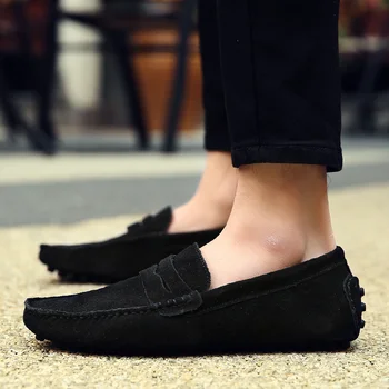 

Men Casual Shoes Fashion Male Shoe Suede Leather Men Loafers leisure Moccasins Slip On Men's driving Flat Shoes Large Size 39-47