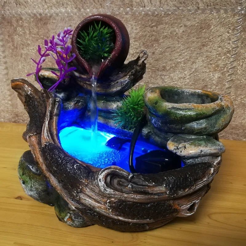 Diy Plants Water Fountain Meditation Helps Fengshui Micro Landscape Indoor Potted Succulents Home Furnishing Office Decoration Figurines Miniatures Aliexpress