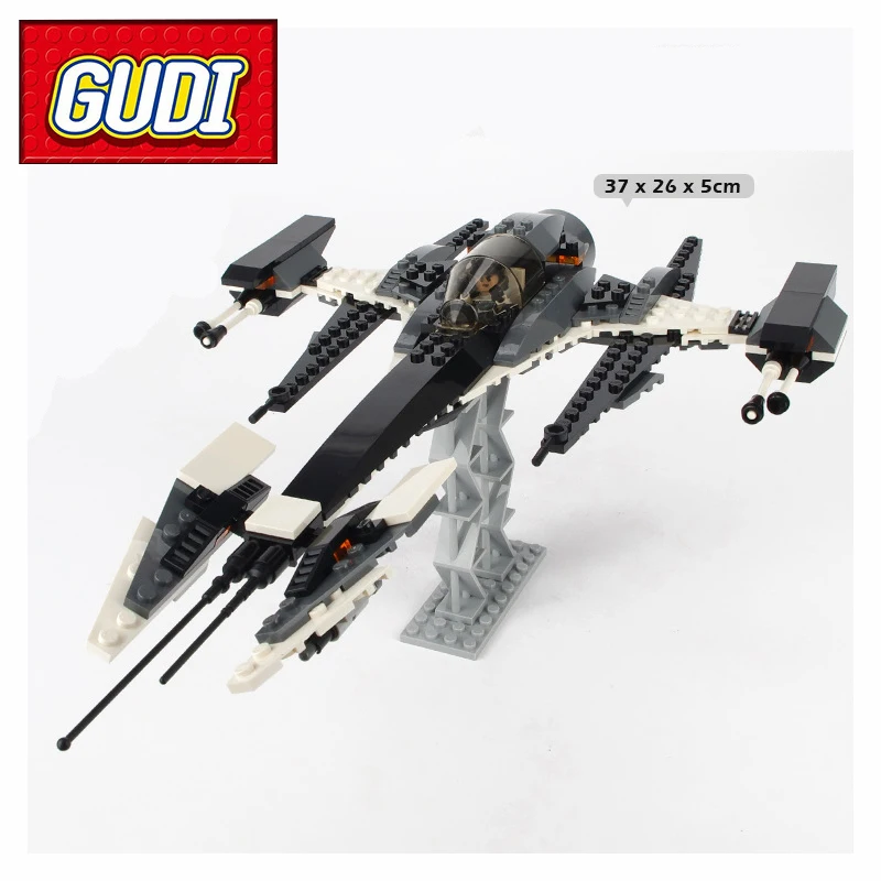 

GUDI 8612 Star The Phantom X-fighter 184pcs Educational Building Block Kids DIY Bricks Birthday Gift Sets Toys For Children