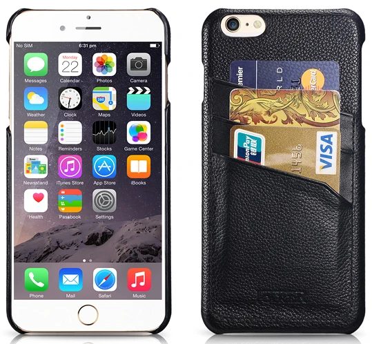 Luxury Thin Genuine Leather Back Cover for iPhone 6S 6 Plus Business Protection Card Slots Pocket Bag Case 6s | Мобильные телефоны
