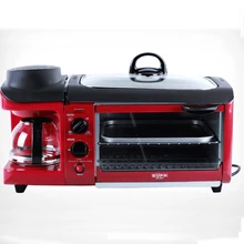 Многофункциональная Бытовая кофемашина для завтрака, электрическая запеченная машина для завтрака, 3 в 1, печь для выпечки, жареное яйцо