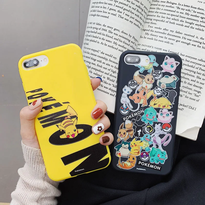 

For iPhone 6 6S 7 8 Plus case 3D Cute Cartoon Pocket Monsters Pikachus Cover For iPhone X 10 XR XS max Coque Fundas Capa
