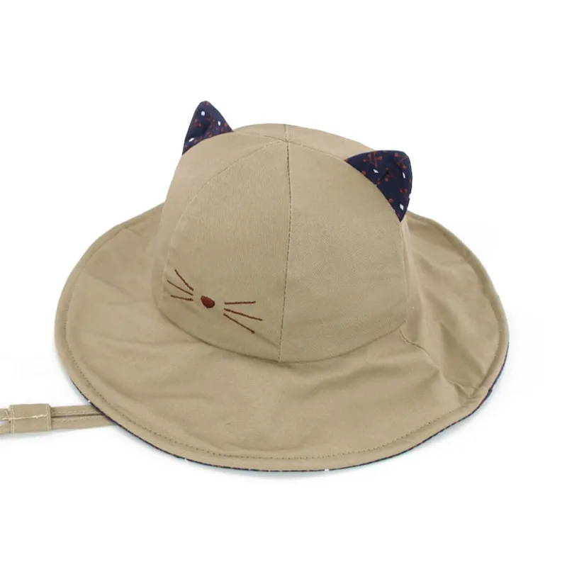 لطيف القط طباعة الصيف الأطفال الاطفال قبعات للحماية من الشمس طفل الفتيان قبعة الشمس الاطفال الصياد كاب بنات واقية من الشمس شاطئ قبعات الطفل ...
