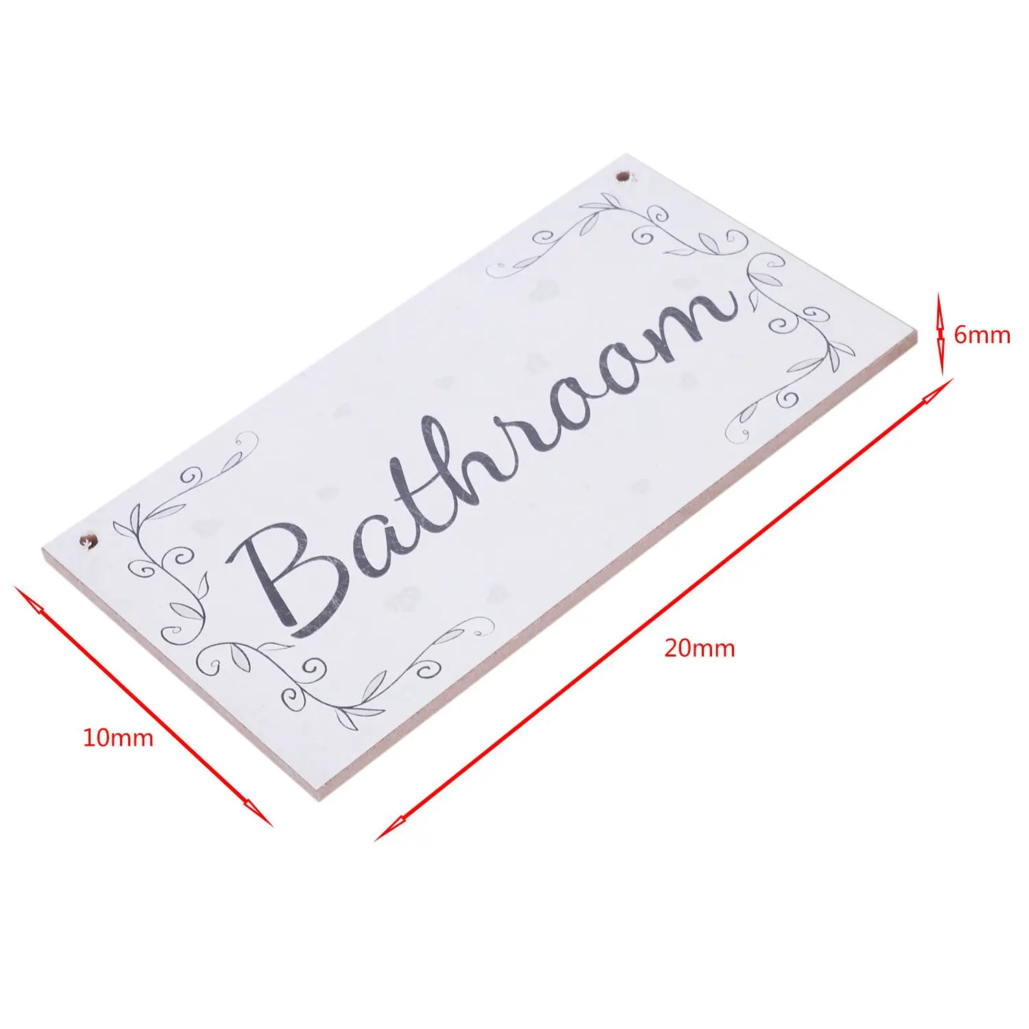 Placa de signo de puerta de decoración para el hogar de madera estilo elegante francés hecho a mano para Baño