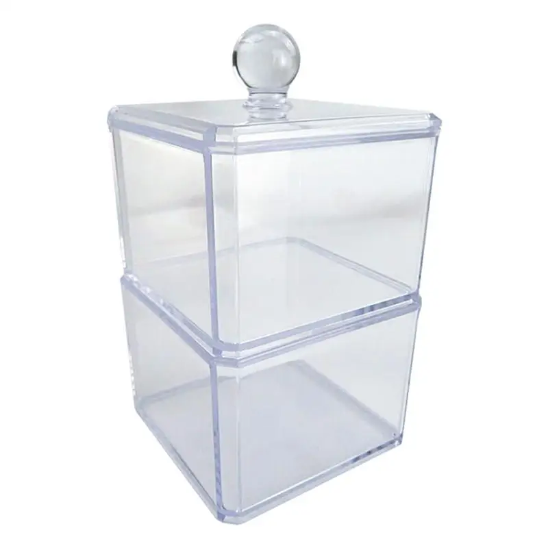1 шт. контейнер для хранения акриловый двухслойный прозрачный ящик для хранения с чехлом для ватных палочек Comestic ватные диски