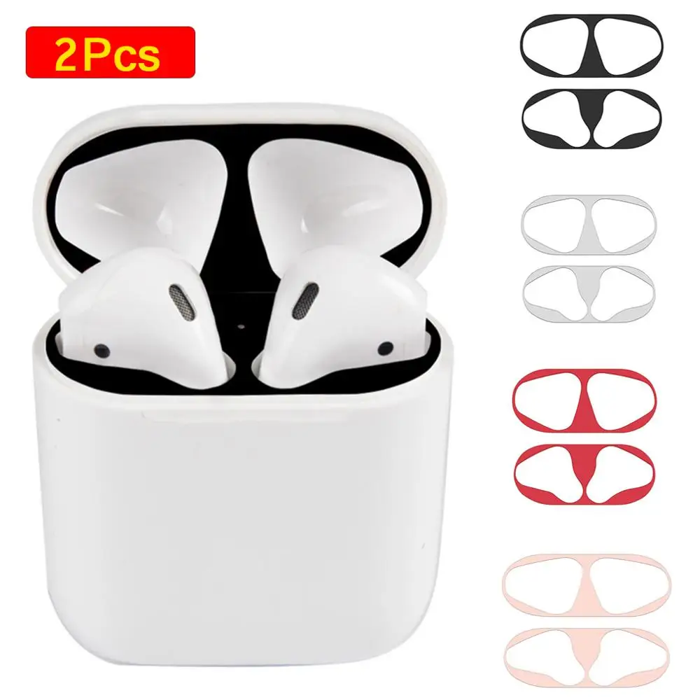 

New Metal Dust Guard Earphone Charging Case Skin for Apple AirPods1 2 Case Cover Accessory Protection Sticker For AirPod