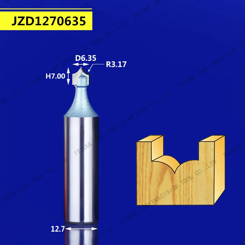 1 шт.-6,35 мм и 12,7 мм хвостовик, твердый карбид cnc деревообрабатывающий вставной маршрутизатор бит, 3D Тонкий носик фрезерный станок