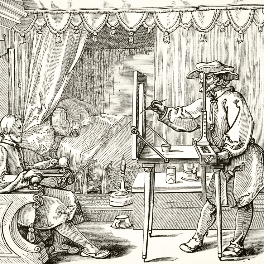 Instruments Of Mathematical Precision For Executing Portraits After A Wood Engraving By Albert Durer Of 1535 From Scienc