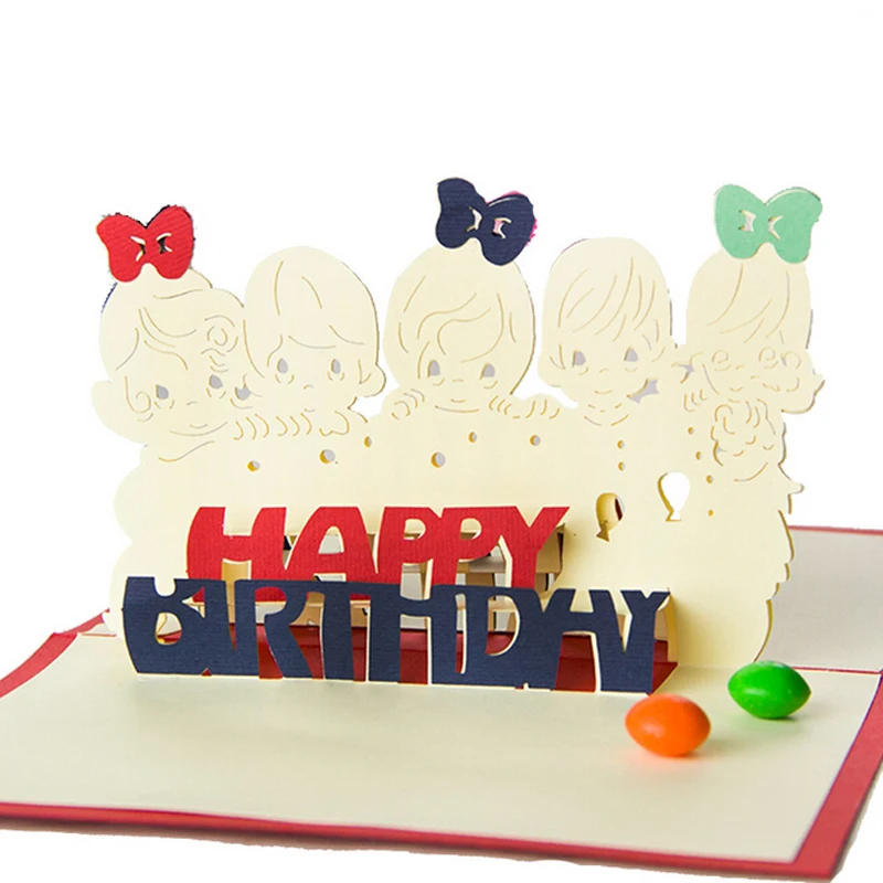 10 pieces lot creative 3d handmade lovely baby birthday cards
