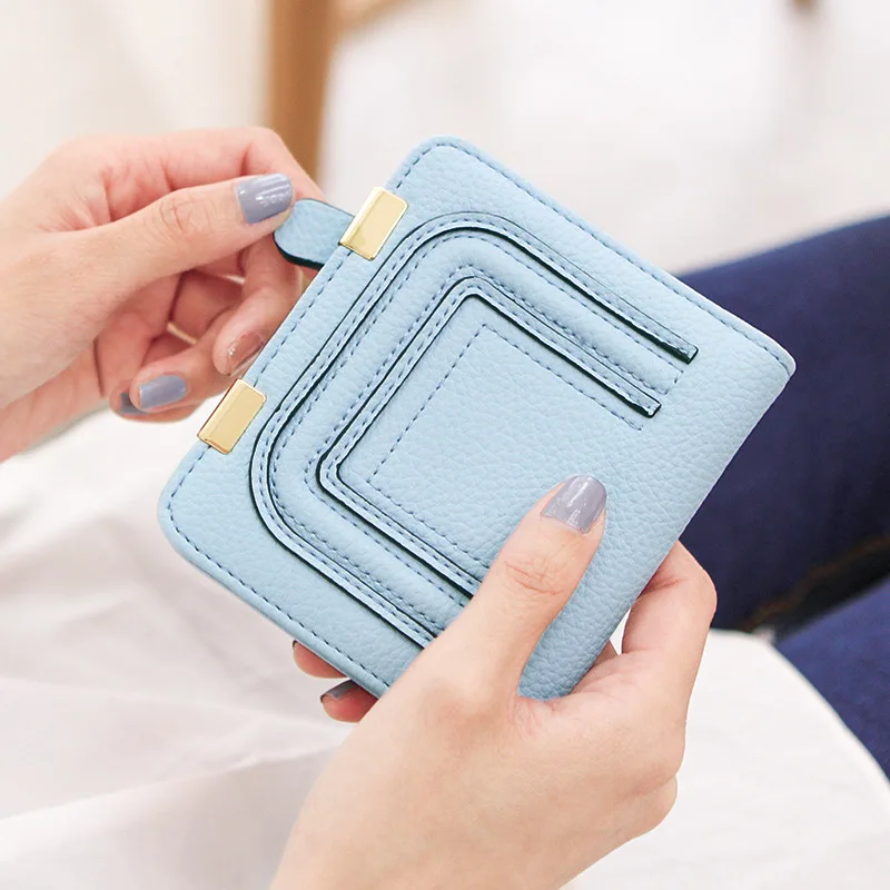 

Women Short Wallets Lady Solid Female Mini Bags Card Photo Holder for Ladies Fashion Small Money Purses Girls Wallet