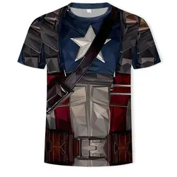 2019 Горячая Marvel супергерой футболка 3D Капитан Америка/Бэтмен/Железный человек Мужская 3D футболка/Женская Повседневная футболка с круглым