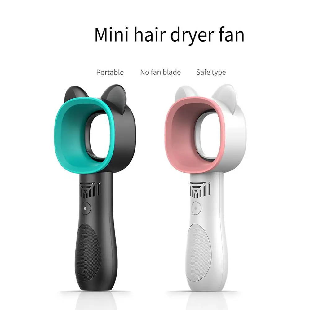 

Mini Handheld Electric Bladeless Fan Portable Ventilator Cordless Air Cooler USB Rechargeable with LED Light Display For outdoor
