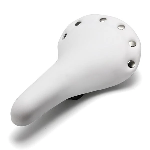 Buy Good deal New White Riveted Road Fixie Bike Saddle