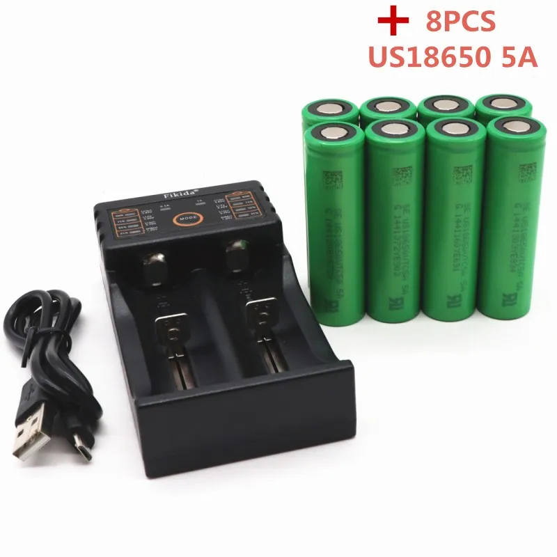 Fikida VTC5A 3,7 V 2600 mah 18650 батарея для sony VTC5A 35A Игрушки Инструменты фонарик батарея+ F2 Смарт зарядное устройство - Цвет: Черный