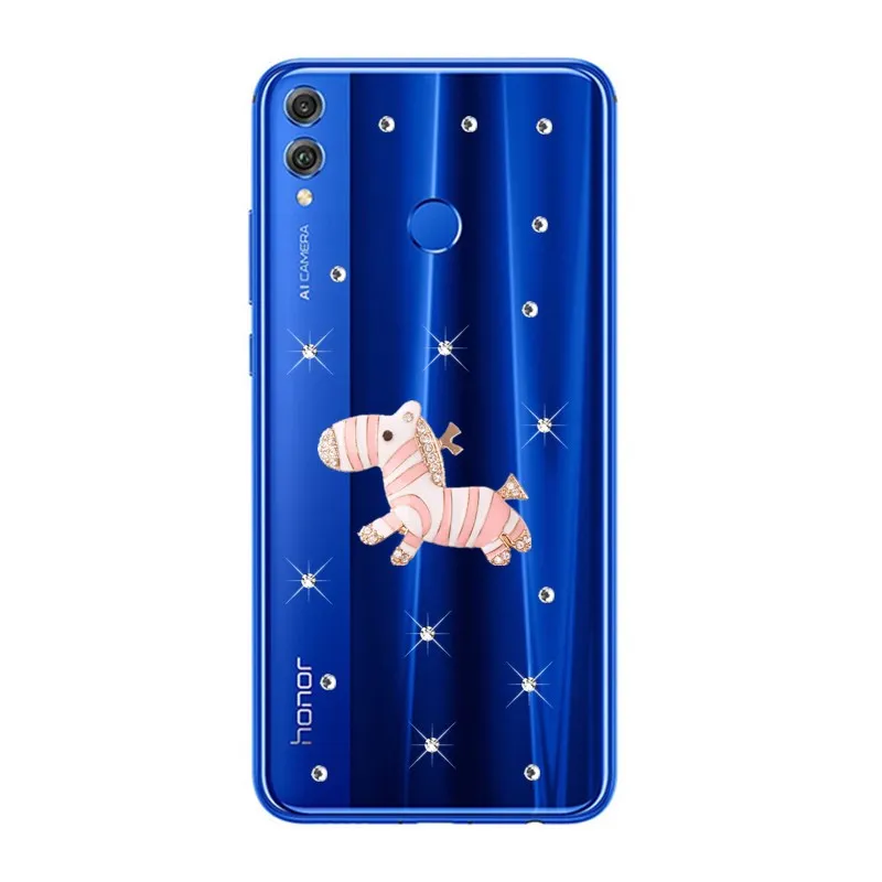 

For Huawei Nova 3i P20 lite Honor 9 8C 7C 7A Pro Android 8.1 For Huawei Honor 8X 7X Phone case zebra Pattern clear back cover